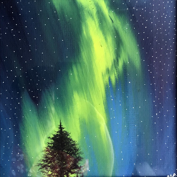 'Pine and the Aurora (2/3)' by artist Maureen Rocksmoore